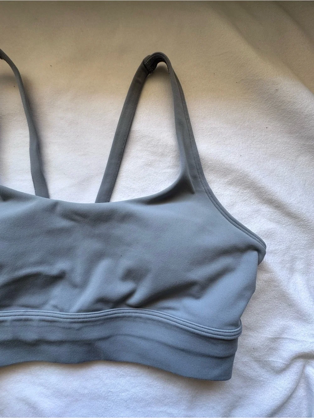 Vuori Light Gray Scoop Sports Bra